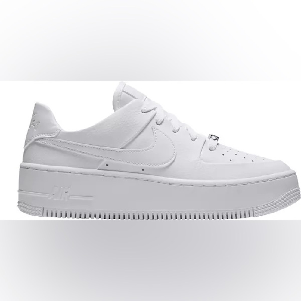 Nike Air Force 1 Sage Low White Sneakers Elevated Platform